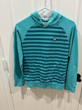 Boy’s Volcom Teal Stripe Hooded Sweatshirt
